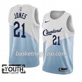 Canotte Bambino Cleveland Cavaliers Jalen Jones 21 2018-19 Nike Blu Bianco Swingman